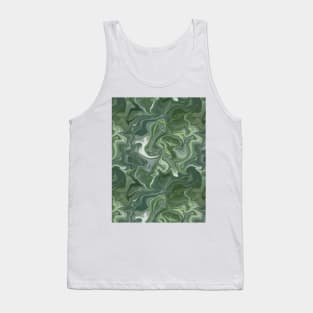 Emerald Green Silk Marble - Digital Liquid Paint Tank Top